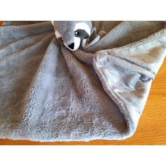 Little Miracles Large Gray Raccoon Lovey Plush Security Blanket 30" 6 Months + - Picture 6 of 11